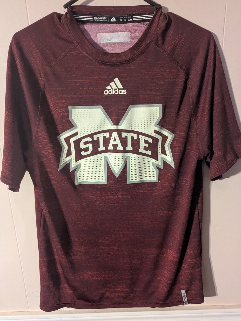 Mississippi State Bulldogs Adidas Performance Adult Medium Maroon Short Sleeve